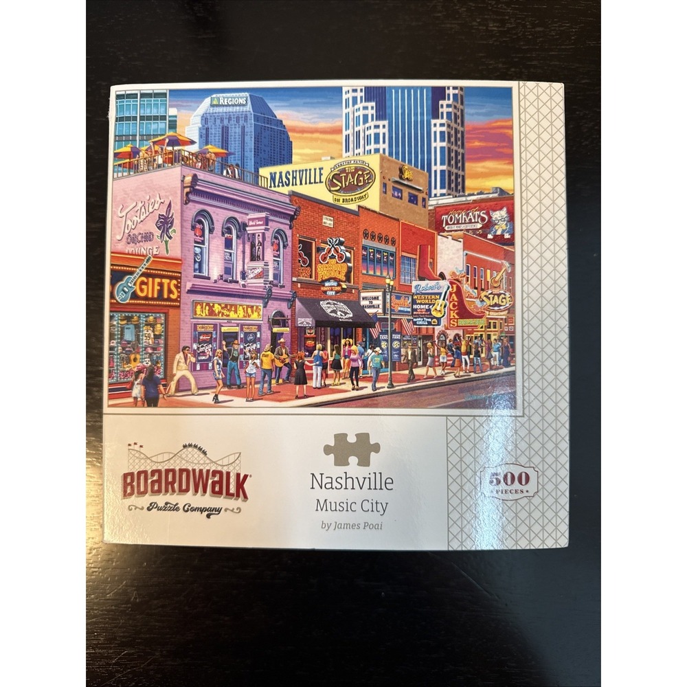 Boardwalk Puzzle Company Nashville Music City 500 Pieces 16x20 Brand New In Box